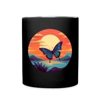 Morpho Papillon Bleu - Mug uni - noir - Devant