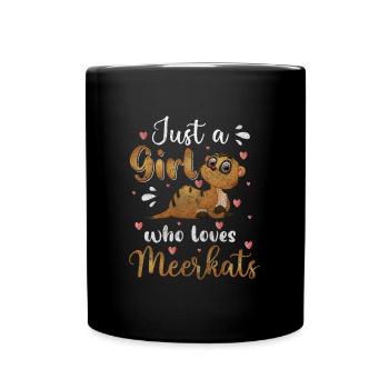 Erdmännchen Gruppe - Tasse einfarbig - Schwarz - Vorne