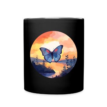 Morpho Papillon Bleu - Mug uni - noir - Devant