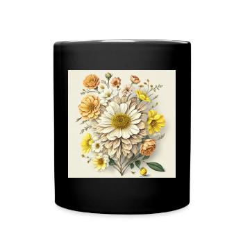 Fleur - Mug uni - noir - Devant