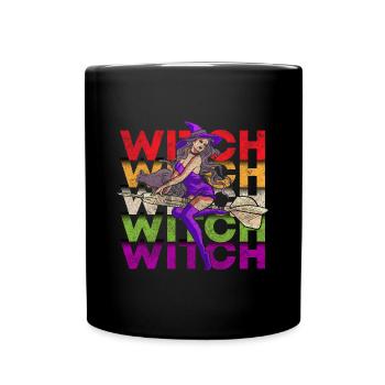 Sorcières Balai de sorcière Halloween - Mug uni - noir - Devant