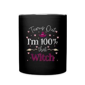 Balai de sorcellerie Halloween Dicton - Mug uni - noir - Devant