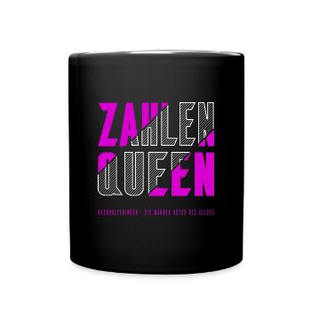 Zahlen Queen - Tasse einfarbig - Schwarz - Vorne