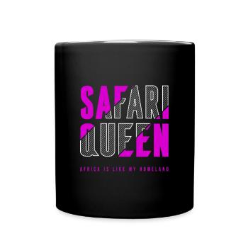 Safari Königin - Tasse einfarbig - Schwarz - Vorne
