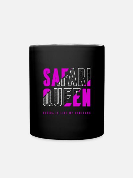 Safari Königin - Tasse einfarbig - Schwarz