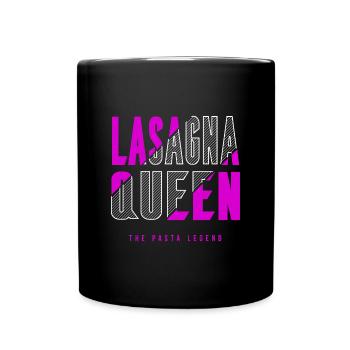 Reine des lasagnes - Mug uni - noir - Devant