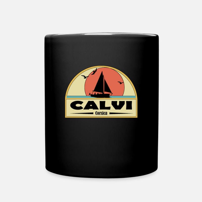 Calvi Korsika - Tasse einfarbig - Schwarz