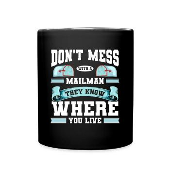 Post Kurier - Tasse einfarbig - Schwarz - Vorne
