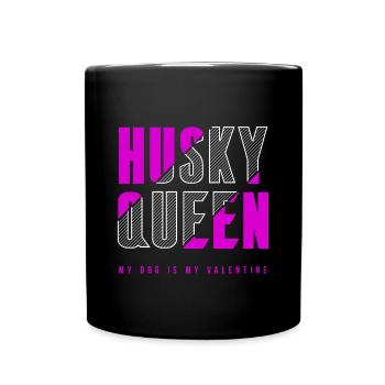 Husky Königin - Tasse einfarbig - Schwarz - Vorne