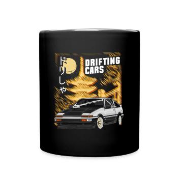 Drifting Car Burnout Engine - Full Colour Mug - black - Front