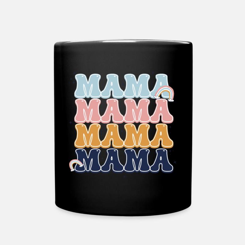 Pastell Mama Regenbogen Buchstaben - Tasse einfarbig - Schwarz