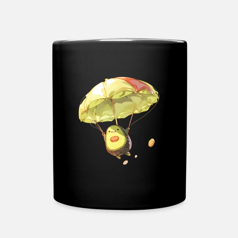 Skydiving Avocado - Tasse einfarbig - Schwarz