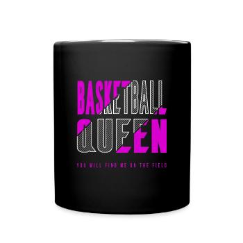 Basketball Königin - Tasse einfarbig - Schwarz - Vorne