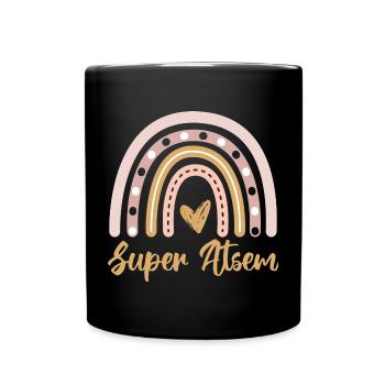 Super atsem cadeau merci atsem arc en ciel - Mug uni - noir - Devant