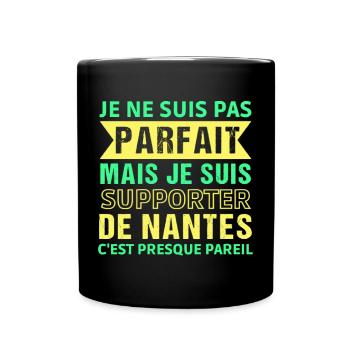 Supporter de Nantes cadeau pour supporter nantais. - Mug uni - noir - Devant