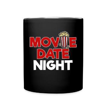 Popcorn Statement Movies Kino Nacht Streaming - Tasse einfarbig - Schwarz - Vorne