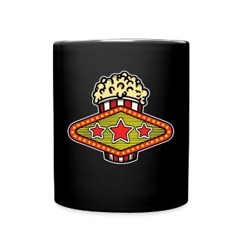Movies Popcorn Theater Movie Night Filmabend Kino - Tasse einfarbig - Schwarz - Vorne