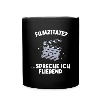 Movies Filme Filmabend Fernsehabend Kino Statement - Tasse einfarbig - Schwarz - Vorne