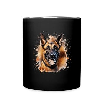 Belgischer Schäferhund Malinois - Tasse einfarbig - Schwarz - Vorne
