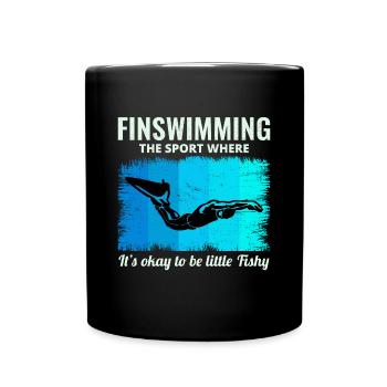 Finswimming Fin Swimming Swimmer Swim Water sport - Full Colour Mug - black - Front