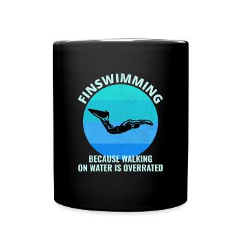 Finswimming Fin Swimming Swimmer Swim Water sport - Full Colour Mug - black - Front