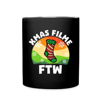 Film Schauen Movies Statement Theater Filmabend - Tasse einfarbig - Schwarz - Vorne
