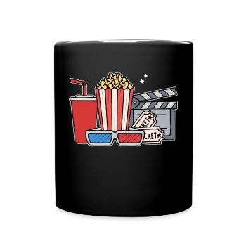Popcorn Cineast Statement Movies Movie Night Movies - Full Colour Mug - black - Front