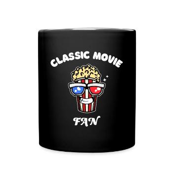 Theatre Popcorn Dvd Evening Movies Statement Cinema - Full Colour Mug - black - Front