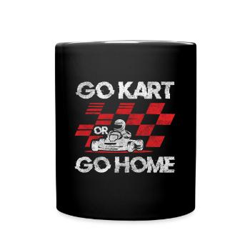Kart Kartfahrer Karting - Tasse einfarbig - Schwarz - Vorne