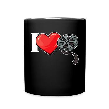 J’aime les films Cinéma Déclaration de cœur Cinéma Films - Mug uni - noir - Devant