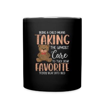 Kuscheltier Kind Niedlich - Tasse einfarbig - Schwarz - Vorne
