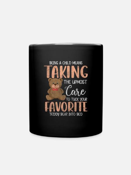 Kuscheltier Kind Niedlich - Tasse einfarbig - Schwarz