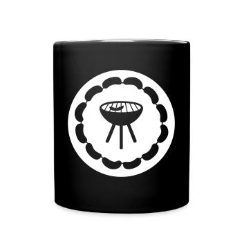 Circle Button Sausage Chain Grilling Camping Fan Hobby - Mug uni - noir - Devant