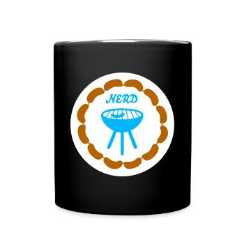 Sausage Chain Grilling Nerd Camping Bratwurst Grill - Full Colour Mug - black - Front