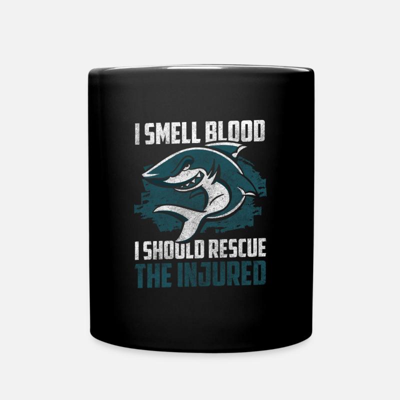 Haifisch Unterwasser Haifischflosse Wasser - Tasse einfarbig - Schwarz
