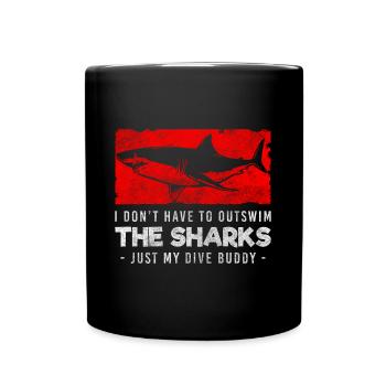 Haifisch Tier - Tasse einfarbig - Schwarz - Vorne
