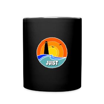 Ostsee Leuchtturm Juist - Tasse einfarbig - Schwarz - Vorne