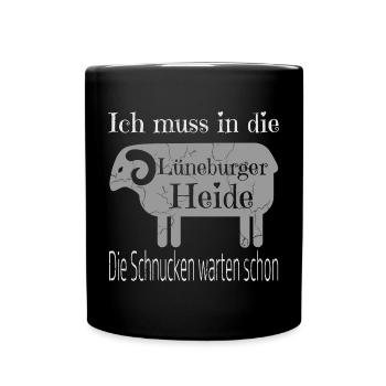 Lüneburger Heide Silhouette T-Shirt - Tasse einfarbig - Schwarz - Vorne