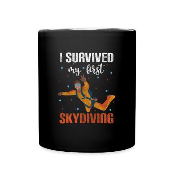 Skydiver Sky Freefall Base Jump - Full Colour Mug - black - Front