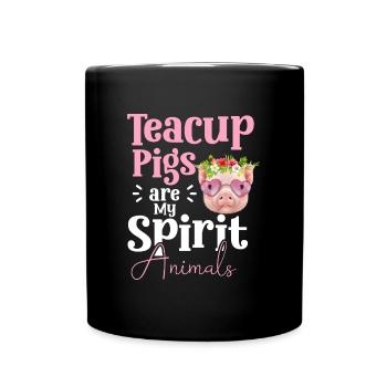 Teacup Pig Minipig Pet - Full Colour Mug - black - Front