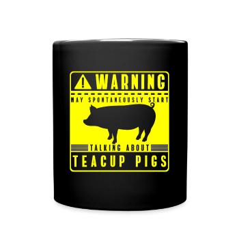 Teacup pig piggy pet - Full Colour Mug - black - Front