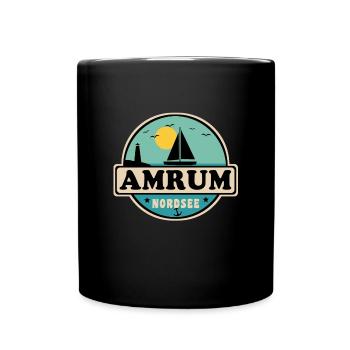 Ostsee Segelboot Leuchtturm Amrum - Tasse einfarbig - Schwarz - Vorne