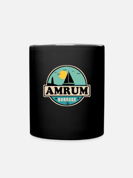 Ostsee Segelboot Leuchtturm Amrum - Tasse einfarbig - Schwarz