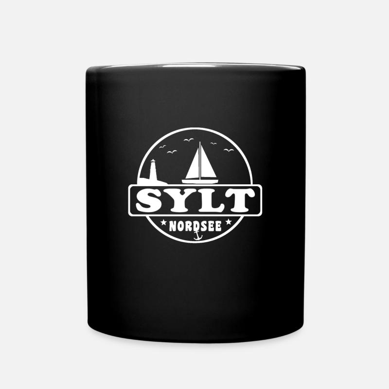 Sylt Nordsee Segelboot Leuchtturm - Tasse einfarbig - Schwarz