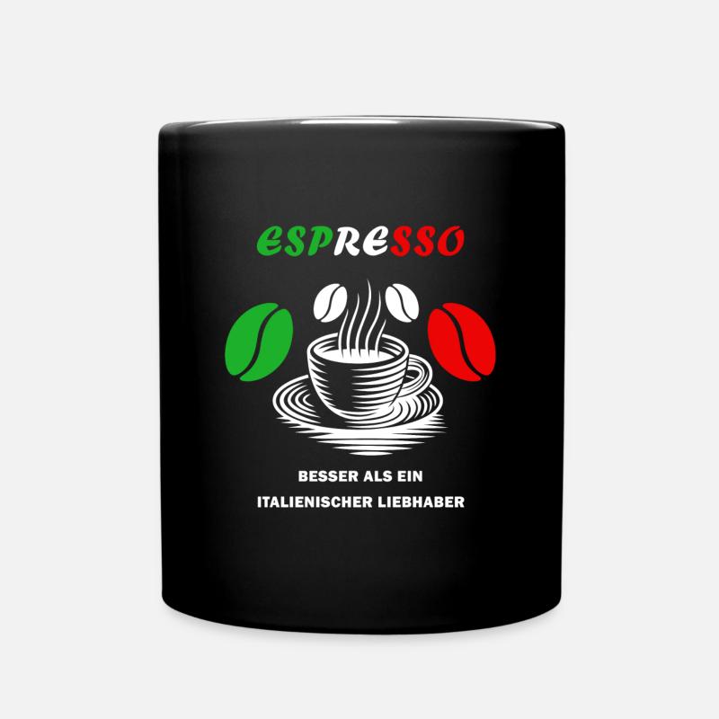 Espresso Italien Design - Tasse einfarbig - Schwarz