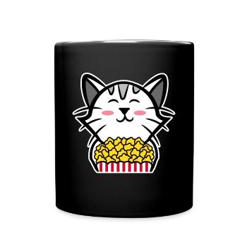 Films Popcorn Cat Streaming Cinéma Night Films - Mug uni - noir - Devant