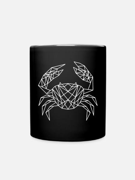 Geometric Crab - Krabbe geometrisch - white - Tasse einfarbig - Schwarz