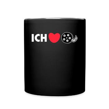 Heart Cinema Night I Love Movies Déclaration Films - Mug uni - noir - Devant