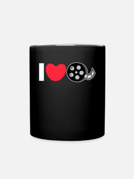 Ich Liebe Movies Herz Statement Movies Theater - Tasse einfarbig - Schwarz
