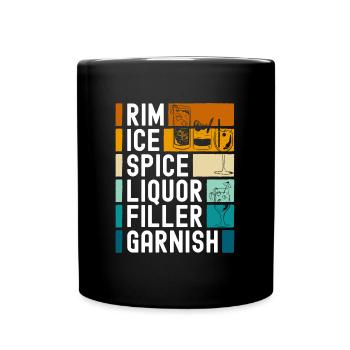 Cocktail Drinks Spirit Pina Colada - Full Colour Mug - black - Front